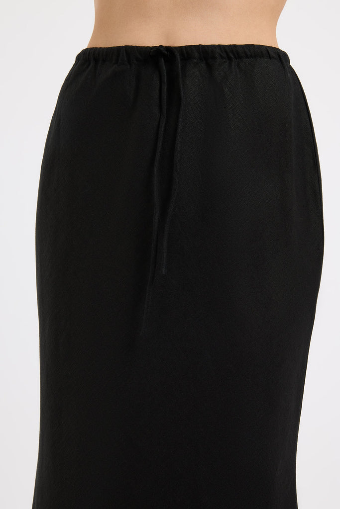 Amani Linen Skirt | Black