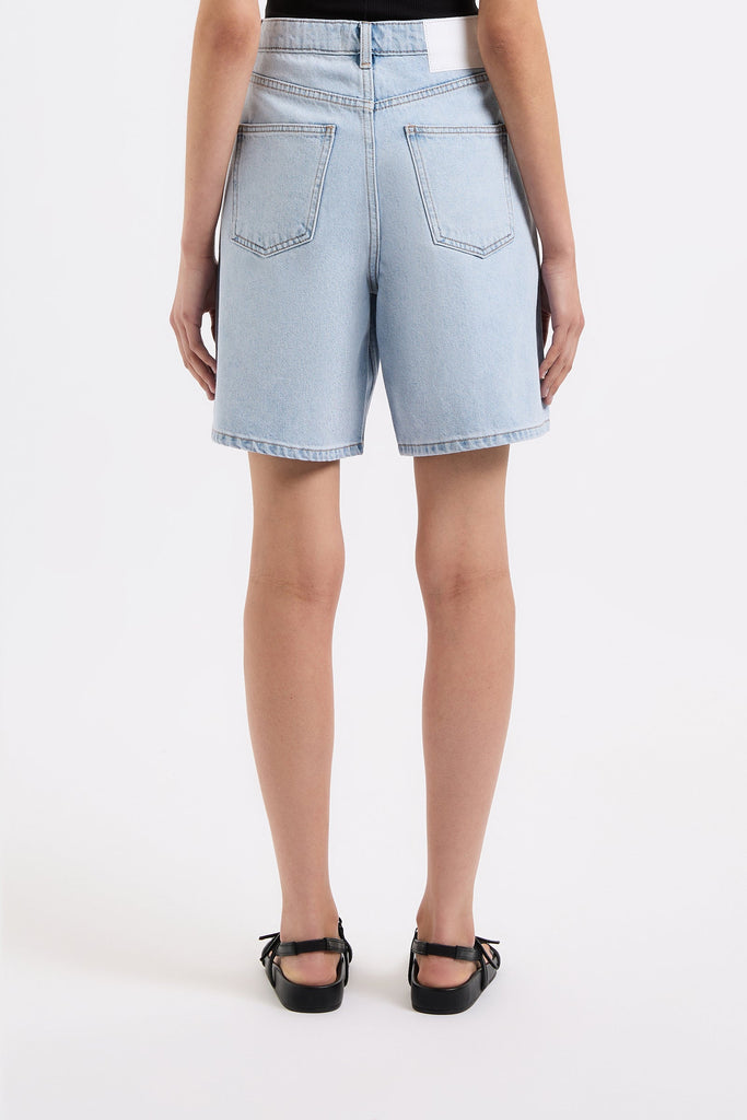 ORGANIC LONGLINE DENIM SHORT | CLEAR BLUE