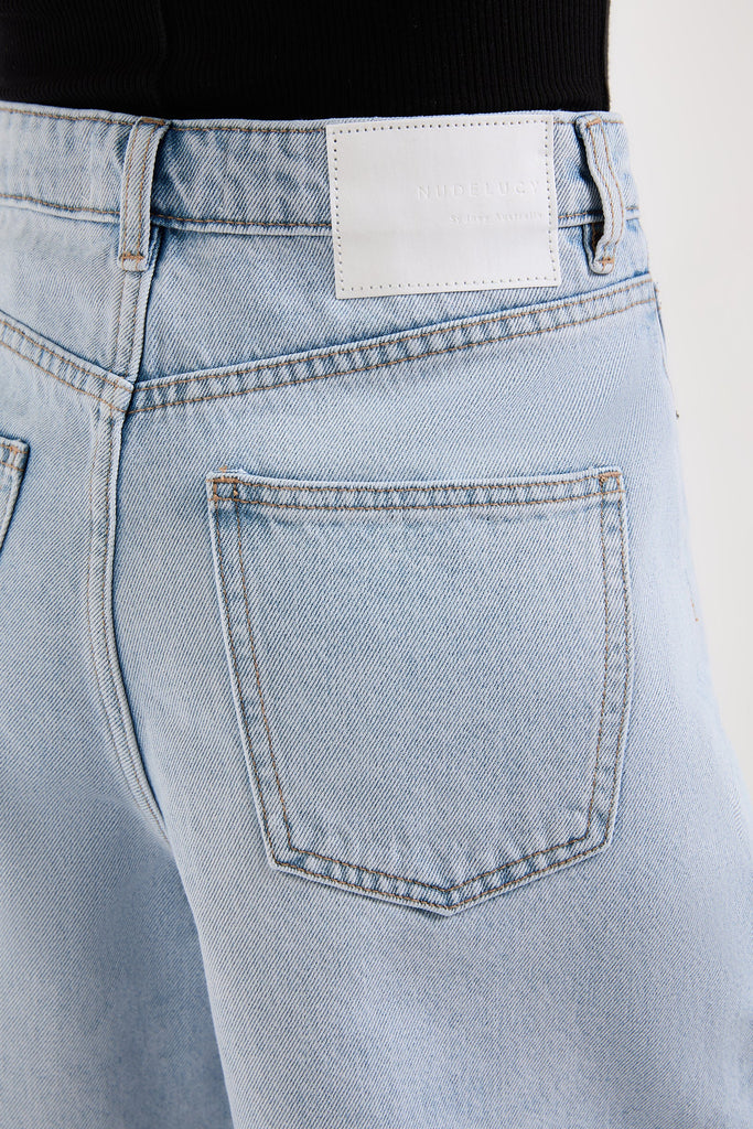 ORGANIC LONGLINE DENIM SHORT | CLEAR BLUE