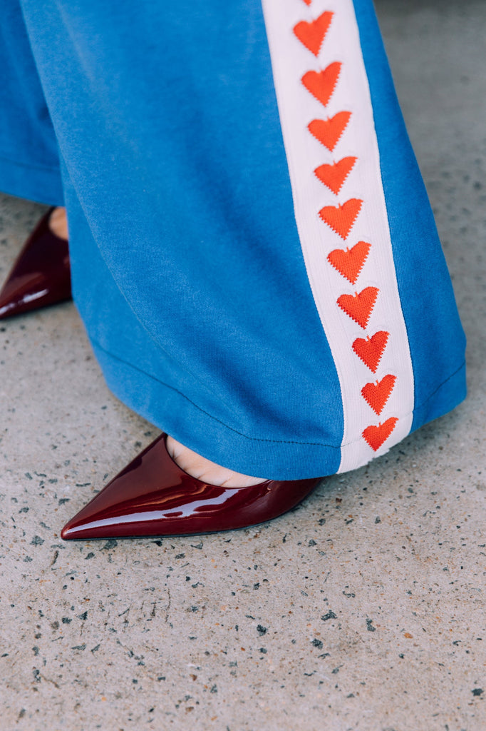 THE RAVING HEARTS PANTS |  BLUE (PRE ORDER)