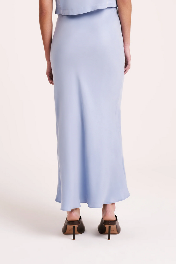 Ines Cupro Skirt | Mineral Blue