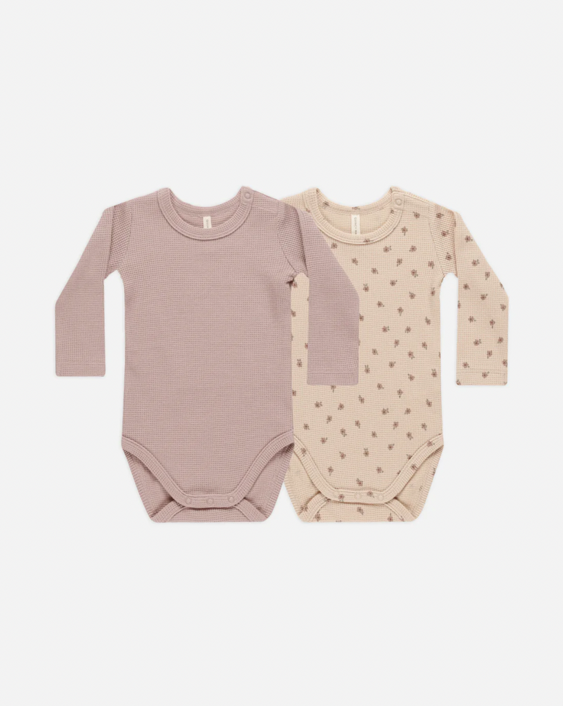 WAFFLE BODYSUIT 2 PACK | MAUVE, BLOSSOM