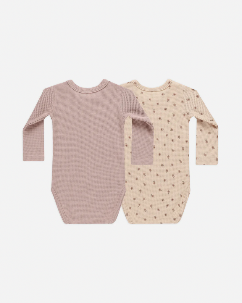 WAFFLE BODYSUIT 2 PACK | MAUVE, BLOSSOM