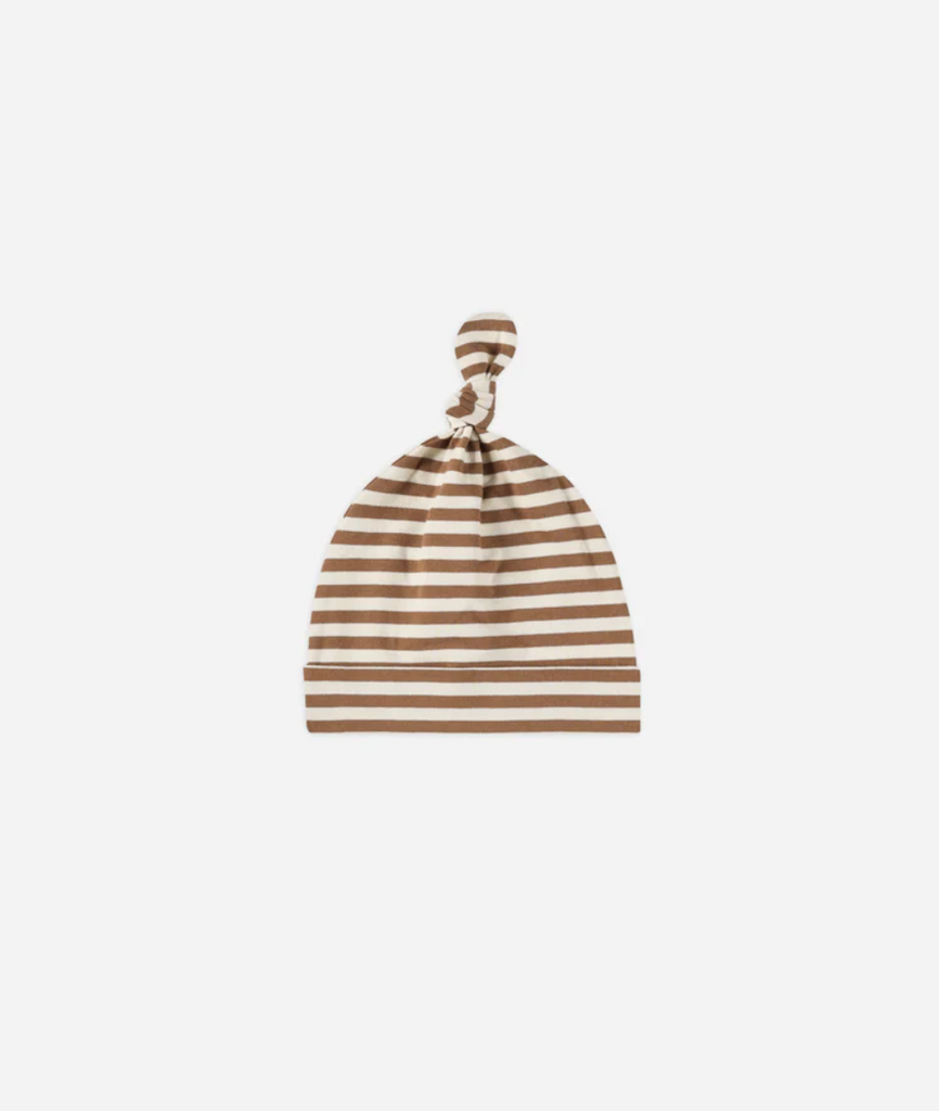 KNOTTED BABY HAT | CINNAMON STRIPE