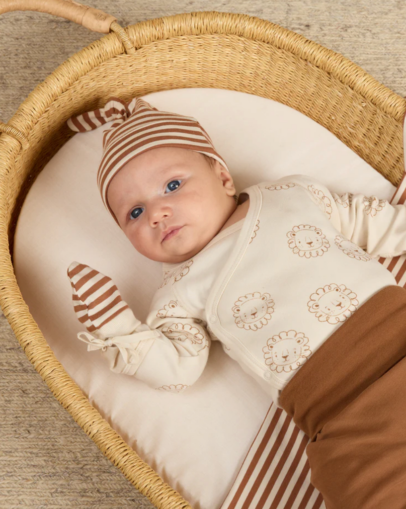 KNOTTED BABY HAT | CINNAMON STRIPE