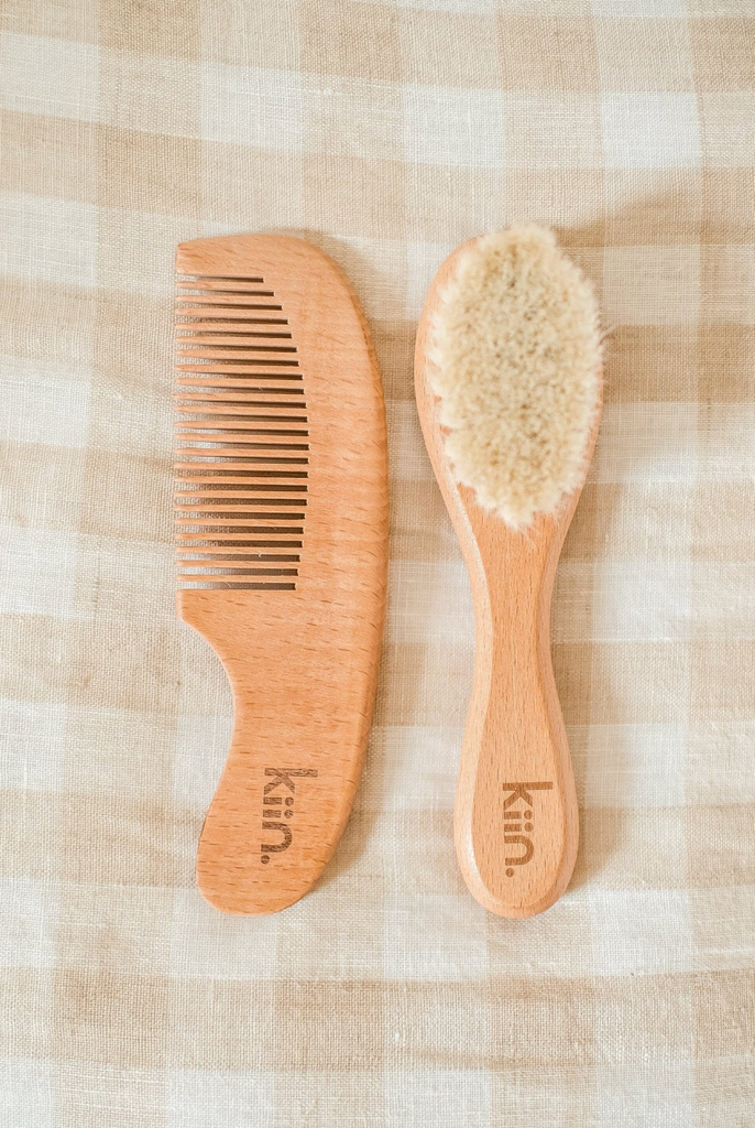 WOODEN BABY BRUSH & COMB SET