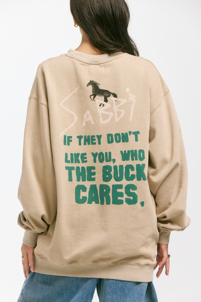 THE WHO THE BUCK CARES JUMPER | STONE