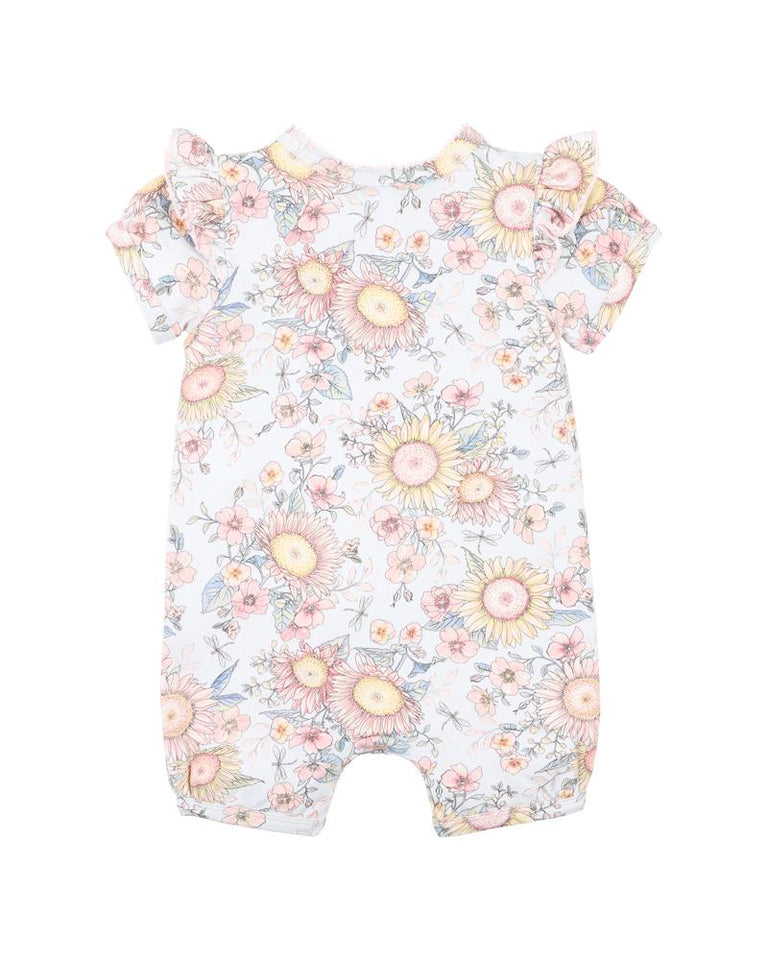 ABBY PRINT SS ZIP ROMPER