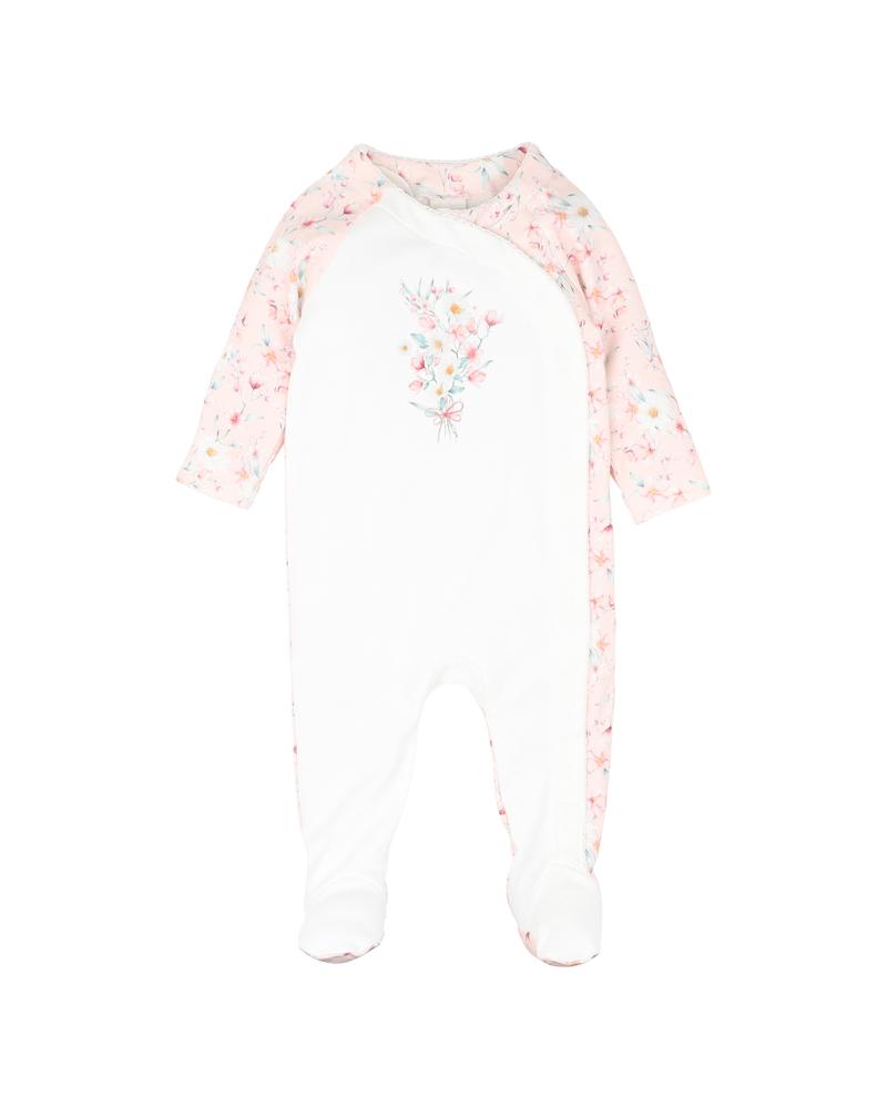 ZOE PRINT LS WRAP ONESIE