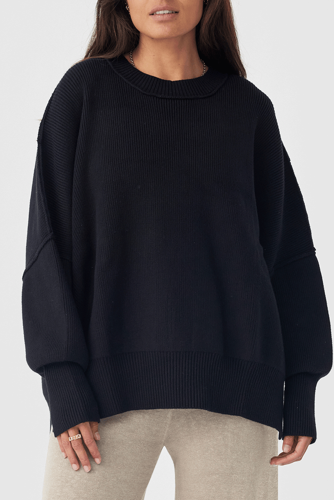 Harper Organic Knit Sweater | Black