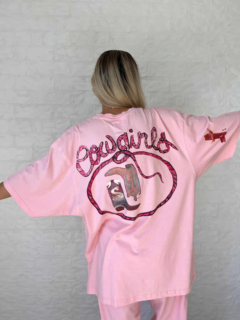 SABBI THE VERY OVERSIZED CRAZY HORSE TEE | PINK