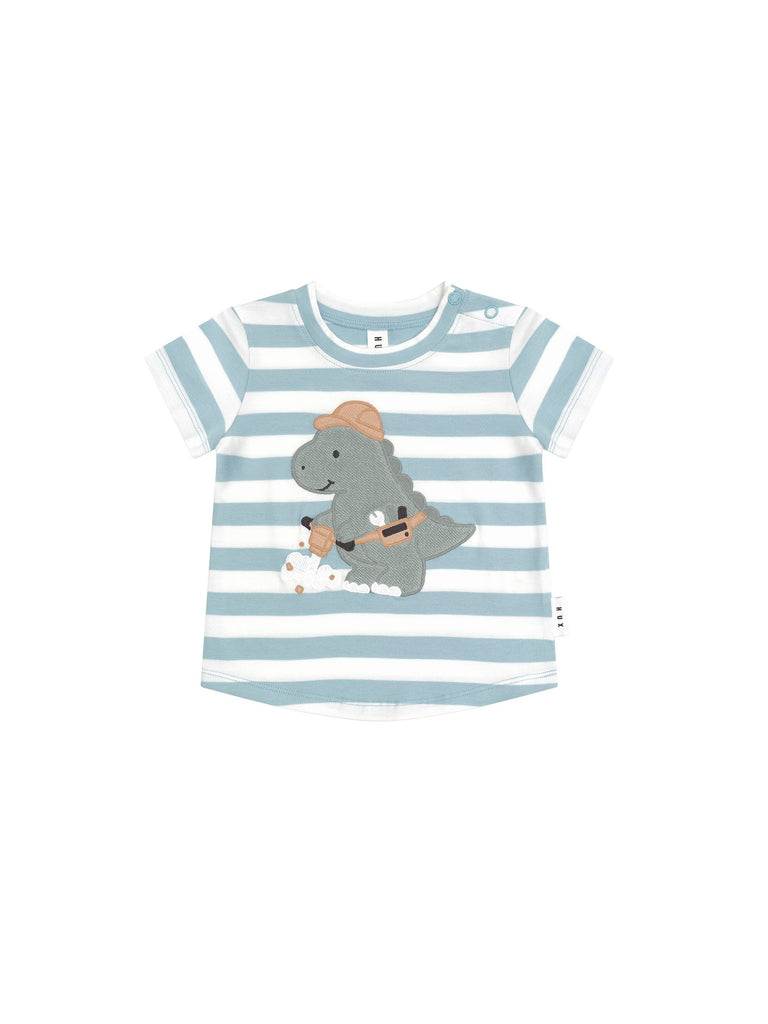 CONSTRUCTION DINO STRIPE T-SHIRT