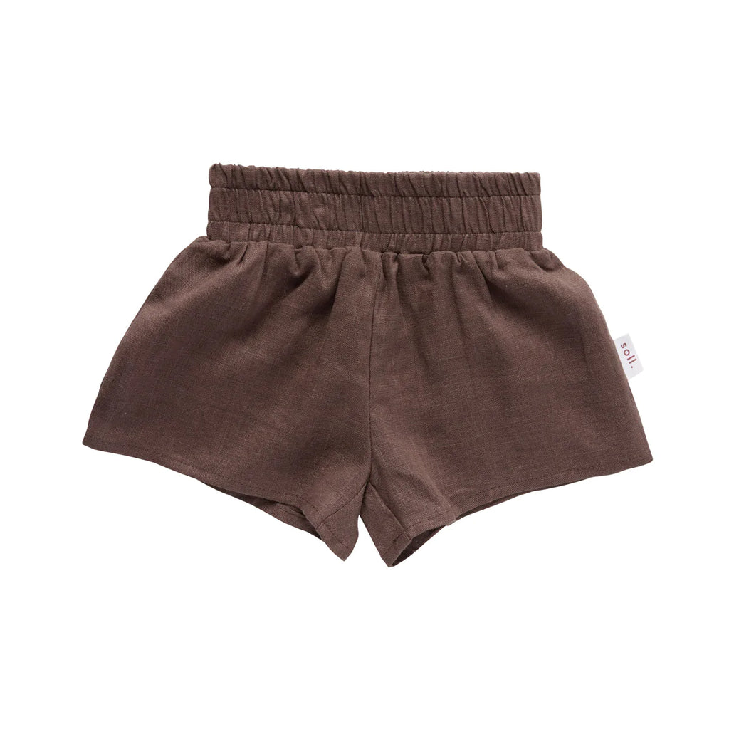 Linen Relaxed Shorts - Chocolate