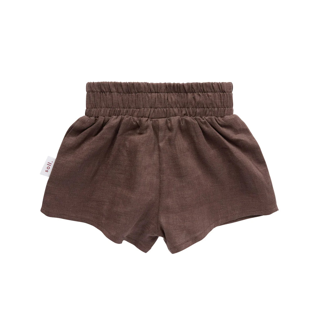 Linen Relaxed Shorts - Chocolate