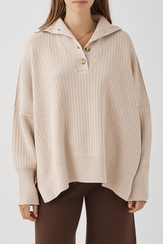 Margo Button Up Sweater / Sand