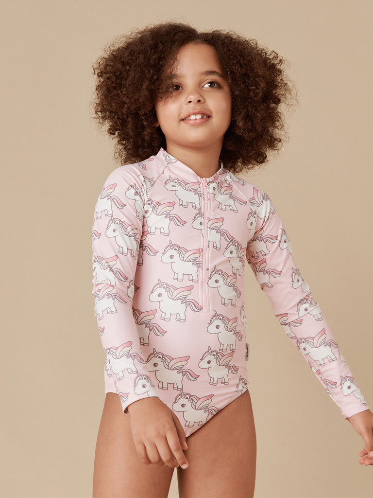 UNICORN LONG SLEEVE ZIP SWIMSUIT